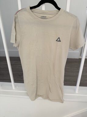 Gracie Barra BJJ Beige Heritage/Classic Logo Tee with Burgundy Stitching